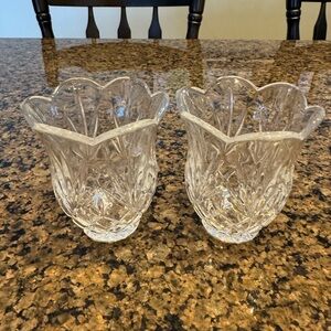 St George Crystal Set of Two Candle Votives H4 L3